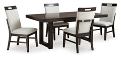Light Gray / Dark Grayish Brown / Table + 4 Chairs, product view 1; included: 1 table; 4 matching chairs; all other furniture and accessories excluded - 12