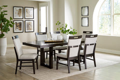 Light Gray / Dark Grayish Brown / Table + 6 Chairs, product view 2; included: 1 table; 6 matching chairs; all other furniture and accessories excluded - 15