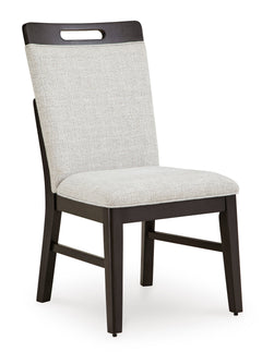 Light Gray / Dark Grayish Brown / Set of 2 Dining Chairs, product view 1; included: 2 matching chairs; all other furniture and accessories excluded - 7