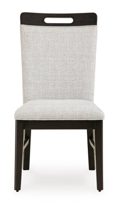 Light Gray / Dark Grayish Brown / Set of 2 Dining Chairs, product view 3; included: 2 matching chairs; all other furniture and accessories excluded - 9