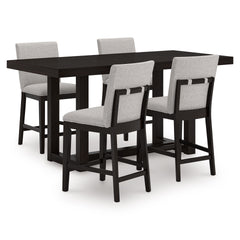 Light Gray / Dark Grayish Brown / Table + 4 Stools, product view 1; included: 1 table; 4 matching counter stools; all other furniture and accessories excluded - 16