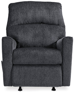 Dark Gray rocker recliner, front view - 33
