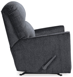 Dark Gray rocker recliner, side view - 35