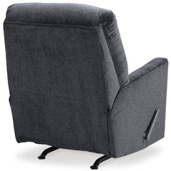 Dark Gray rocker recliner, rear view - 36