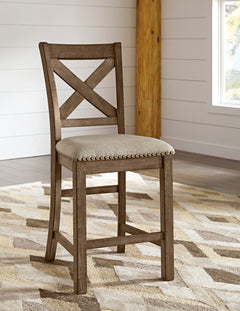 Beige / Grayish Brown / Set of 2 Counter Stools, product view 9; included: 2 matching counter stools; all other furniture and accessories excluded - 12