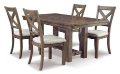 Grayish Brown / Table + 4 Chairs, product view 1; included: 1 table; 4 matching chairs; all other furniture and accessories excluded - 16