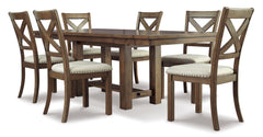 Grayish Brown / Table + 6 Chairs, product view 1; included: 1 table; 6 matching chairs; all other furniture and accessories excluded - 18