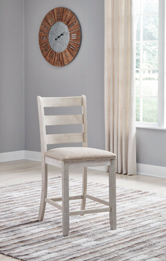 White/Light Brown / Counter Height — Set of 2 Stools, room setting; matching pair included; additional furniture and accessories excluded - 7