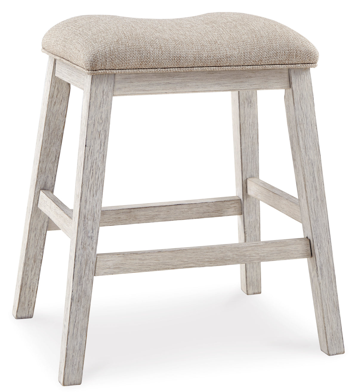 White/Light Brown / Counter Height — Set of 2 Stools, angle view; 2 stools included; additional furniture and accessories excluded