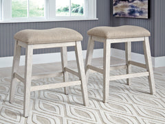 White/Light Brown / Counter Height — Set of 2 Stools, additional product view; 2 stools included; additional furniture and accessories excluded - 2