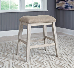 White/Light Brown / Counter Height — Set of 2 Stools, room setting; 2 stools included; additional furniture and accessories excluded - 6