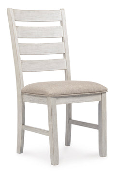 White/Light Brown / Set of 2 Chairs, angle view; 2 chairs included; additional furniture and accessories excluded - 1