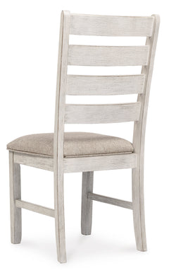 White/Light Brown / Set of 2 Chairs, back view; 2 chairs included; additional furniture and accessories excluded - 3