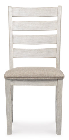 White/Light Brown / Set of 2 Chairs, front view; 2 chairs included; additional furniture and accessories excluded - 4