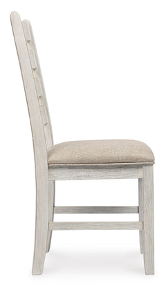 White/Light Brown / Set of 2 Chairs, side view; 2 chairs included; additional furniture and accessories excluded - 5
