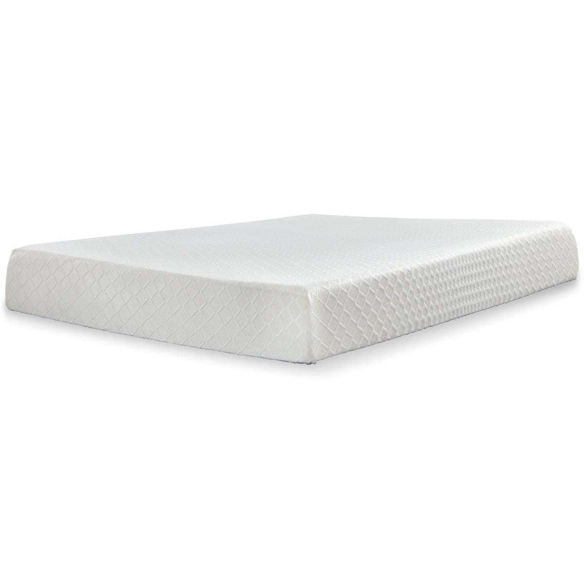 Essential firm memory foam mattress, 10-inch firm memory foam mattress, white stretch-knit cover, Queen shown