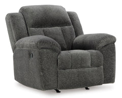Graphite Fabric Reclining Seating, rocker chair upright angle - 11