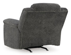 Graphite Fabric Reclining Seating, rocker chair back view - 13