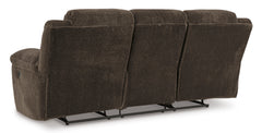 Chocolate Fabric Reclining Seating, sofa back view - 21