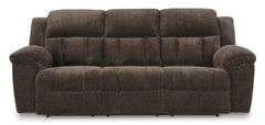 Chocolate Fabric Reclining Seating, sofa front view - 22