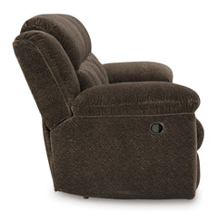 Chocolate Fabric Reclining Seating, sofa side view - 23