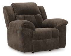 Chocolate Fabric Reclining Seating, rocker chair upright angle - 29