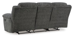 Graphite Fabric Reclining Seating, sofa back view - 3