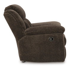 Chocolate Fabric Reclining Seating, rocker chair side view - 33