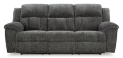 Graphite Fabric Reclining Seating, sofa front view - 4