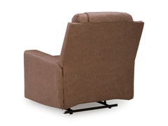 Caramel Faux Leather Reclining Seating, recliner chair back view - 13
