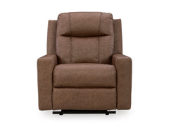 Caramel Faux Leather Reclining Seating, recliner chair front view - 14