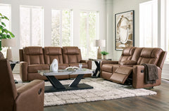 Caramel Faux Leather Reclining Seating, three-piece seating; tables and decor not included - 18