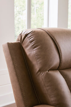 Caramel Faux Leather Reclining Seating, upper cushion upholstery detail - 19