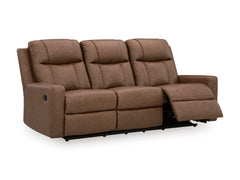 Caramel Faux Leather Reclining Seating, sofa reclined angle - 2