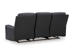 Carbon Faux Leather Reclining Seating, sofa back view - 23