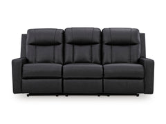 Carbon Faux Leather Reclining Seating, sofa front view - 24