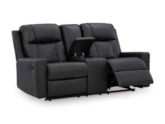 Carbon Faux Leather Reclining Seating, console loveseat reclined angle - 27
