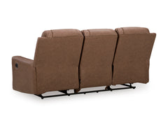 Caramel Faux Leather Reclining Seating, sofa back view - 3