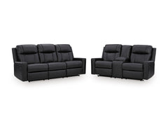 Carbon Faux Leather Reclining Seating, sofa and console loveseat set - 37