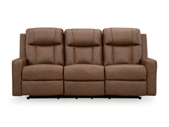 Caramel Faux Leather Reclining Seating, sofa front view - 4