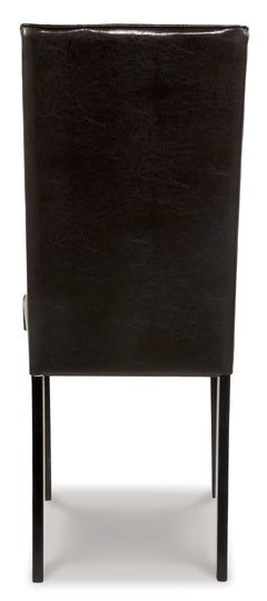 Dark Brown Dining Chairs, back view; sold as a matching pair; tables, additional chairs and accessories excluded - 2