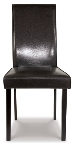 Dark Brown Dining Chairs, front view; sold as a matching pair; tables, additional chairs and accessories excluded - 5