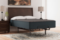 Firm Charcoal Gel Hybrid Mattress, room scene with adjustable base; base not included - 4