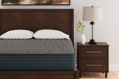 Firm Charcoal Gel Hybrid Mattress, room scene with foundation; foundation not included - 5