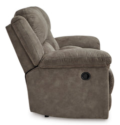 Fossil Wide Faux Leather Reclining Seating, console loveseat side view - 10