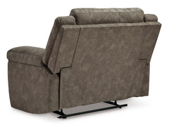 Fossil Wide Faux Leather Reclining Seating, wide recliner chair back view - 13