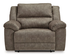 Fossil Wide Faux Leather Reclining Seating, wide recliner chair front view - 14