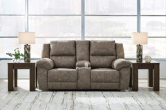 Fossil Wide Faux Leather Reclining Seating, console loveseat room setting; accessories not included - 20