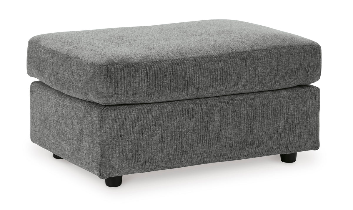 33-Inch Gravel Upholstered Ottoman with Firm Foam Cushion, angle view