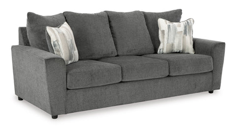 Gravel Fabric Sofa, Loveseat and Chair with Attached Back Cushions